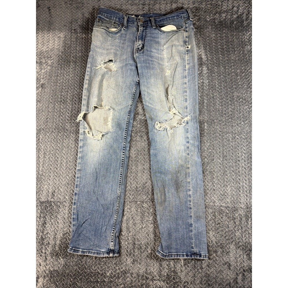 Levis 514 Jeans Men's Size 33x30‎ Regular Fit Straight Leg Light Wash Distressed